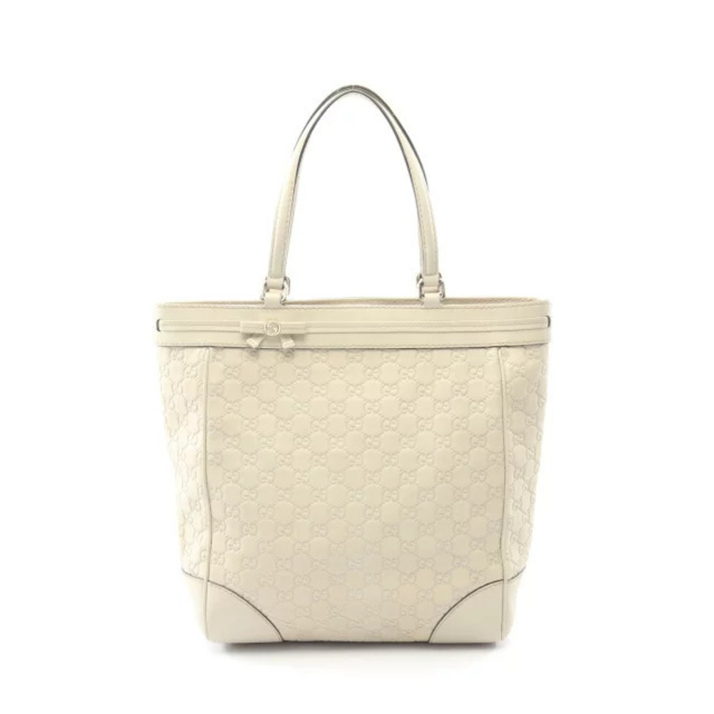 Gucci Mayfair Gucci Guccissima Tote Bag Leather Beige Cream